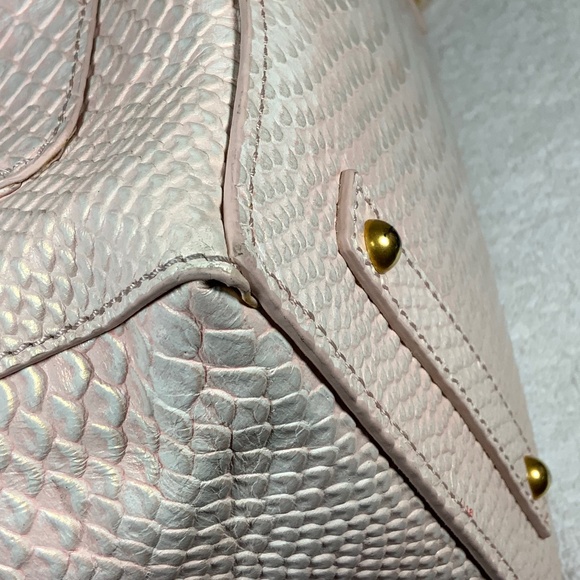 Dooney & Bourke Large Naomi Pink Snakeskin Satchel - Picture 13 of 16